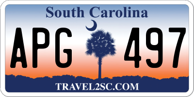 SC license plate APG497