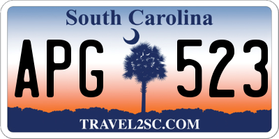 SC license plate APG523