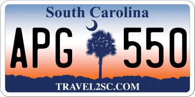 SC license plate APG550