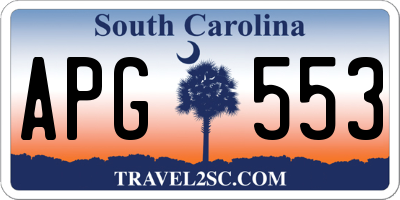 SC license plate APG553