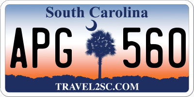 SC license plate APG560