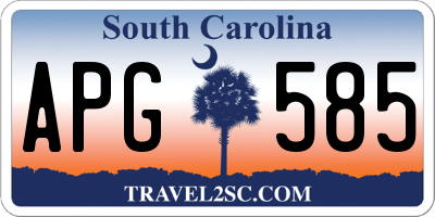 SC license plate APG585