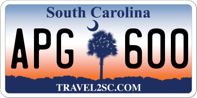 SC license plate APG600