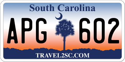 SC license plate APG602