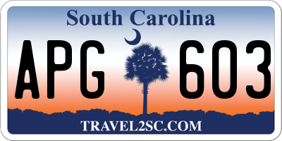 SC license plate APG603