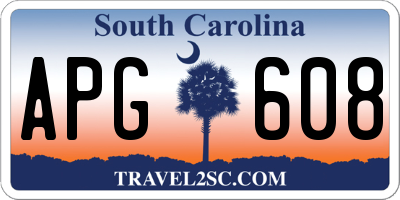 SC license plate APG608