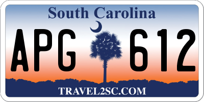 SC license plate APG612