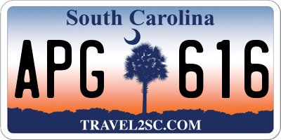 SC license plate APG616