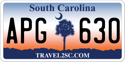 SC license plate APG630