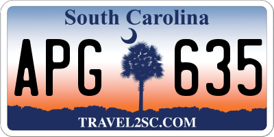 SC license plate APG635