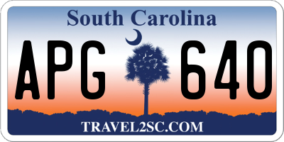 SC license plate APG640