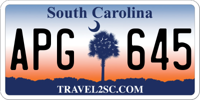 SC license plate APG645