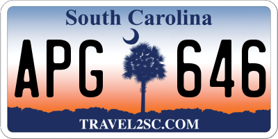 SC license plate APG646