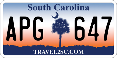 SC license plate APG647