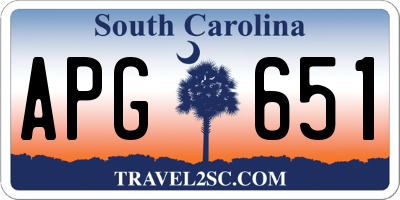 SC license plate APG651