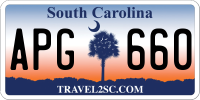 SC license plate APG660