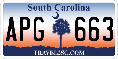 SC license plate APG663