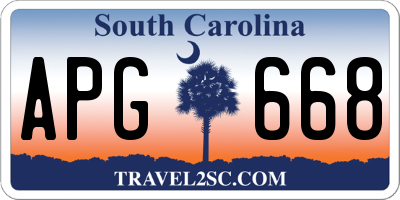 SC license plate APG668