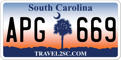SC license plate APG669