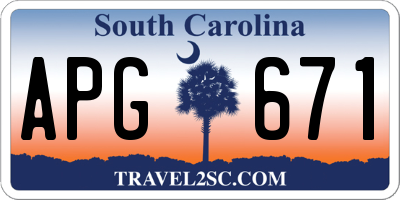 SC license plate APG671