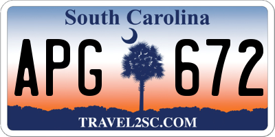 SC license plate APG672