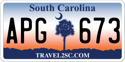 SC license plate APG673