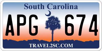SC license plate APG674