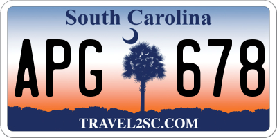 SC license plate APG678