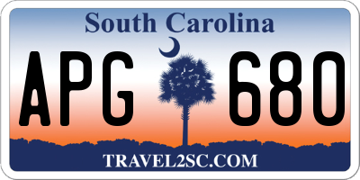 SC license plate APG680