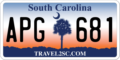 SC license plate APG681