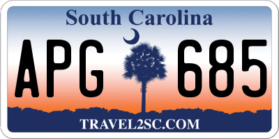 SC license plate APG685