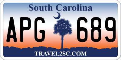 SC license plate APG689