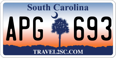 SC license plate APG693