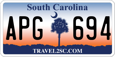 SC license plate APG694