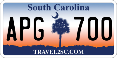 SC license plate APG700