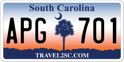 SC license plate APG701