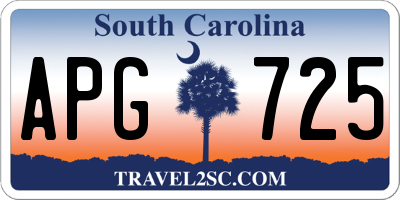 SC license plate APG725