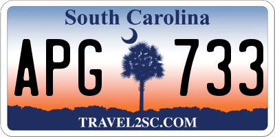 SC license plate APG733