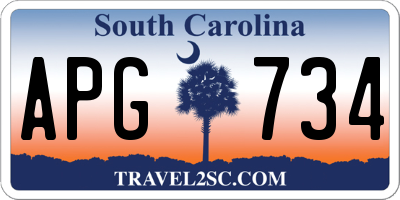 SC license plate APG734