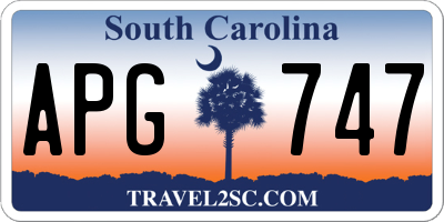 SC license plate APG747