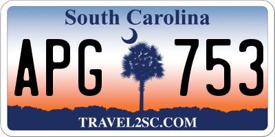 SC license plate APG753