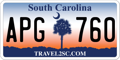 SC license plate APG760