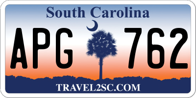 SC license plate APG762