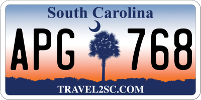 SC license plate APG768