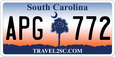SC license plate APG772
