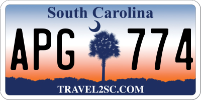SC license plate APG774