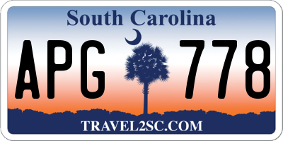SC license plate APG778