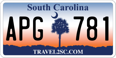 SC license plate APG781