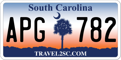 SC license plate APG782