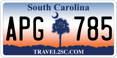 SC license plate APG785